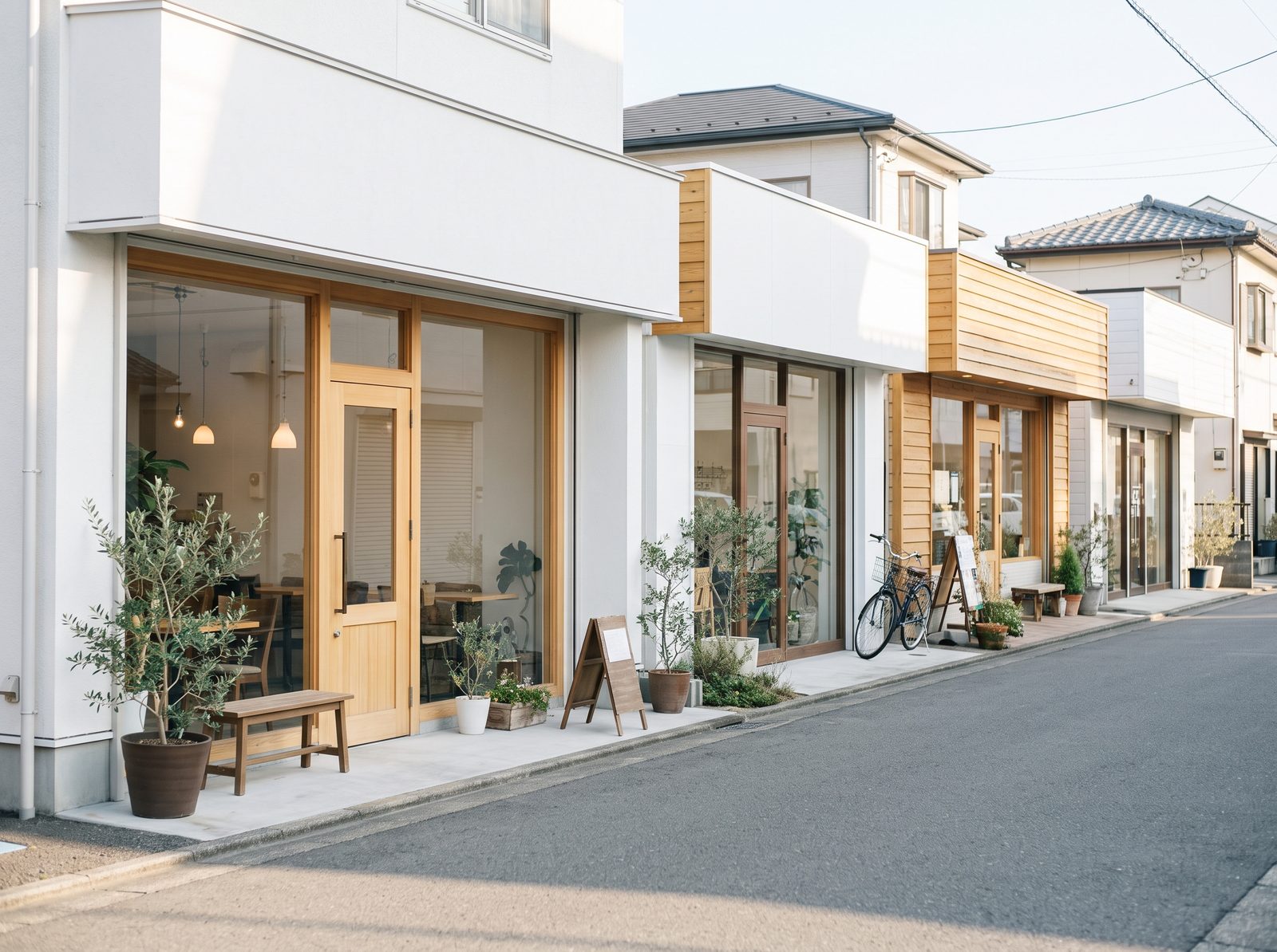 住宅街に並ぶ小さなお店